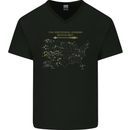 US National Parks Hiking Trekking Walking Mens V-Neck Cotton T-Shirt Black