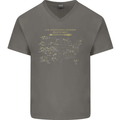 US National Parks Hiking Trekking Walking Mens V-Neck Cotton T-Shirt Charcoal