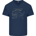 US National Parks Hiking Trekking Walking Mens V-Neck Cotton T-Shirt Navy Blue