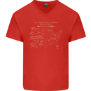 US National Parks Hiking Trekking Walking Mens V-Neck Cotton T-Shirt Red