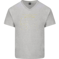 US National Parks Hiking Trekking Walking Mens V-Neck Cotton T-Shirt Sports Grey