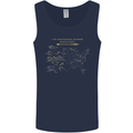 US National Parks Hiking Trekking Walking Mens Vest Tank Top Navy Blue