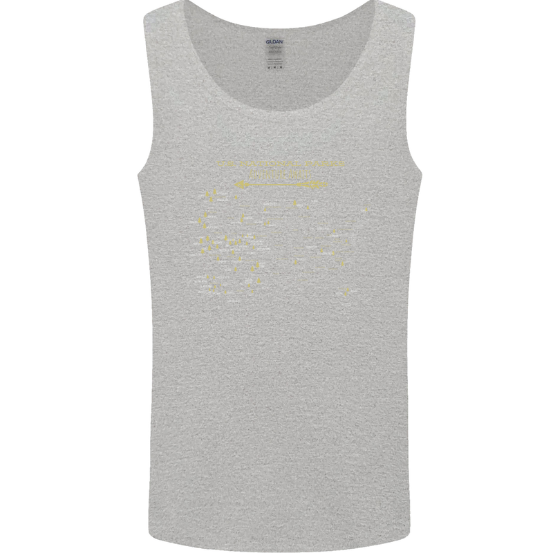 US National Parks Hiking Trekking Walking Mens Vest Tank Top Sports Grey