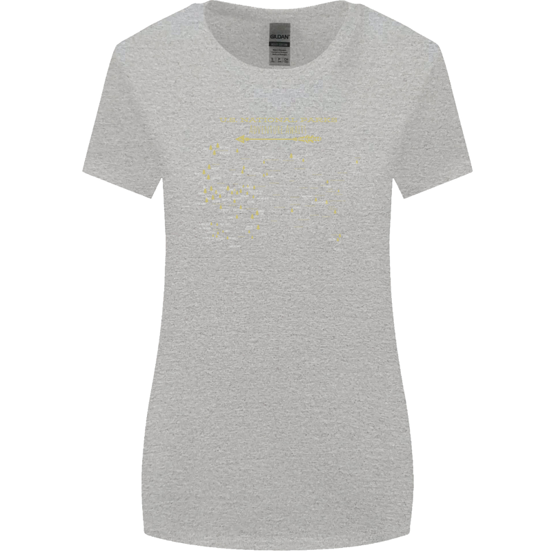 US National Parks Hiking Trekking Walking Womens Wider Cut T-Shirt Sports Grey