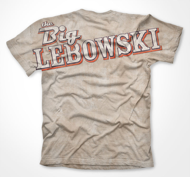 The big lebowski allover print mens t-shirt multicoloured comedy film tee back