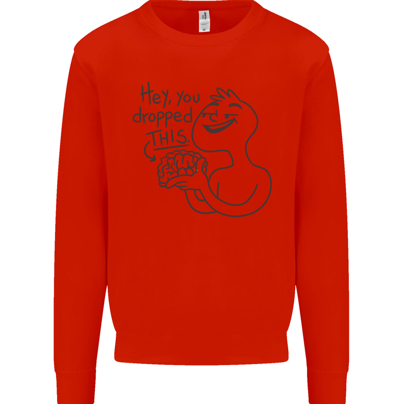 U Dropped Your Brain Sarcastic Dumb Stupid Kids Sweatshirt Jumper Bright Red