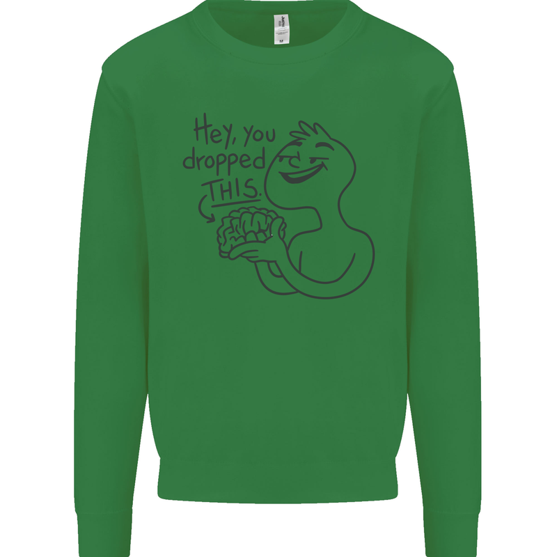 U Dropped Your Brain Sarcastic Dumb Stupid Kids Sweatshirt Jumper Irish Green