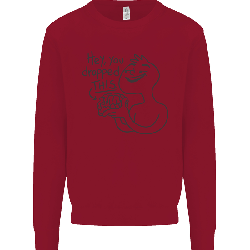 U Dropped Your Brain Sarcastic Dumb Stupid Kids Sweatshirt Jumper Red