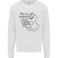 U Dropped Your Brain Sarcastic Dumb Stupid Kids Sweatshirt Jumper White
