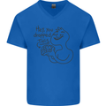 U Dropped Your Brain Sarcastic Dumb Stupid Mens V-Neck Cotton T-Shirt Royal Blue