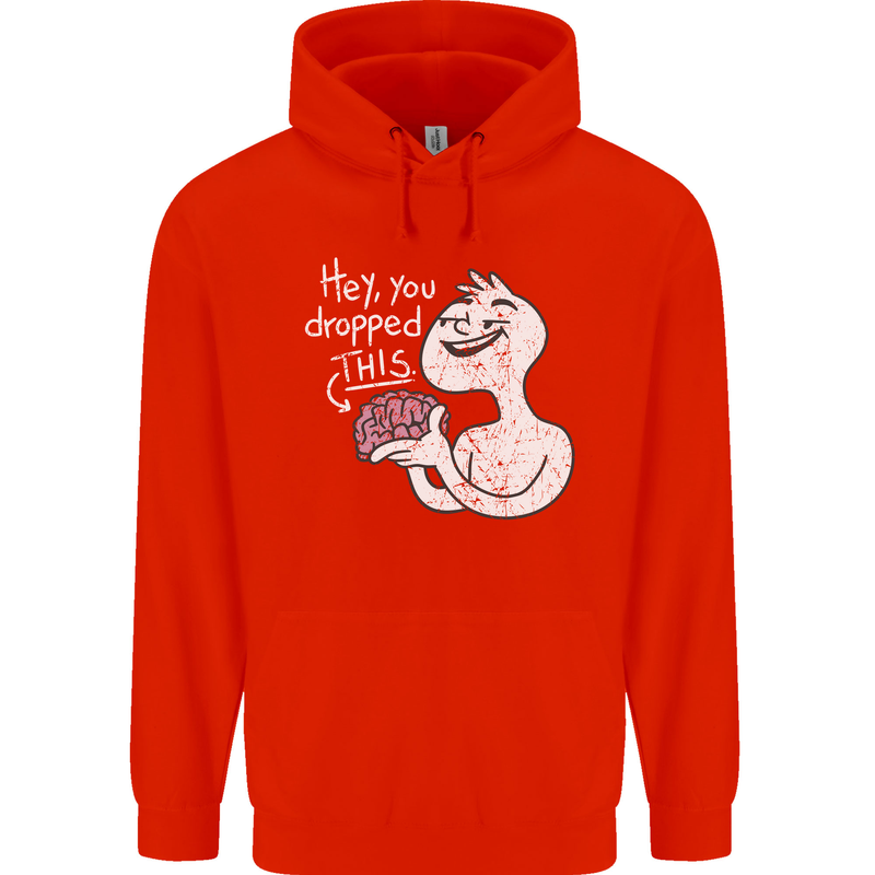 U Dropped Your Brain Sarcastic Stupid Dumb Mens 80% Cotton Hoodie Bright Red