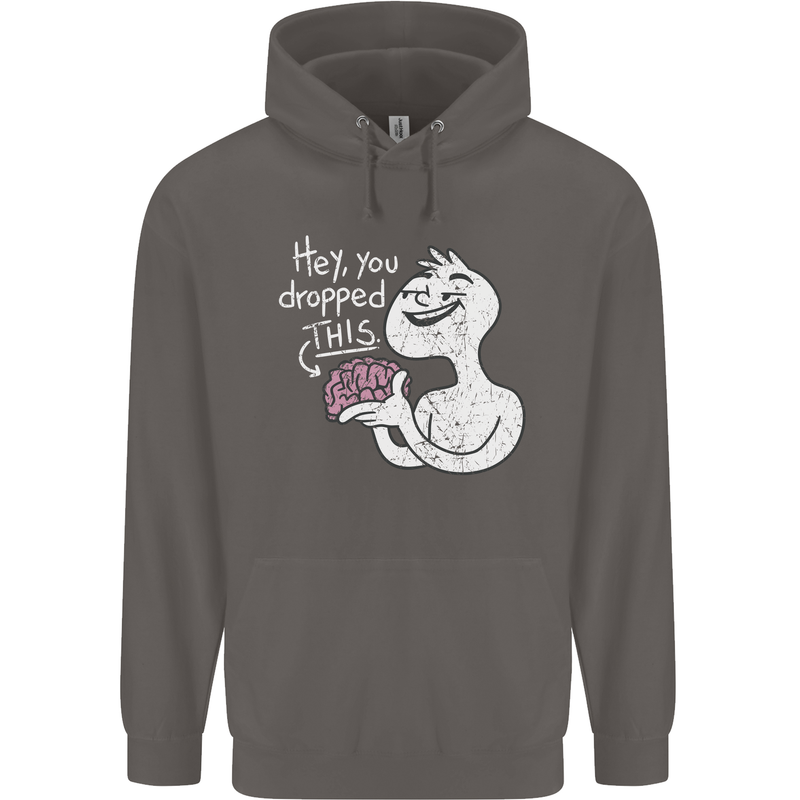 U Dropped Your Brain Sarcastic Stupid Dumb Mens 80% Cotton Hoodie Charcoal