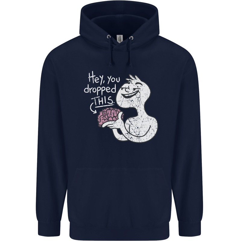 U Dropped Your Brain Sarcastic Stupid Dumb Mens 80% Cotton Hoodie Navy Blue
