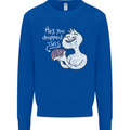U Dropped Your Brain Sarcastic Stupid Dumb Mens Sweatshirt Jumper Royal Blue