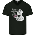 U Dropped Your Brain Sarcastic Stupid Dumb Mens V-Neck Cotton T-Shirt Black