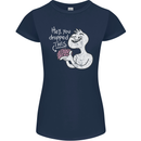 U Dropped Your Brain Sarcastic Stupid Dumb Womens Petite Cut T-Shirt Navy Blue