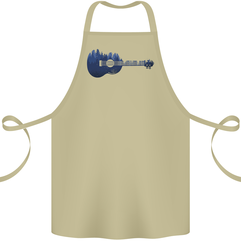 Ukulele Forest Guitar Music Guitarist Cotton Apron 100% Organic Khaki