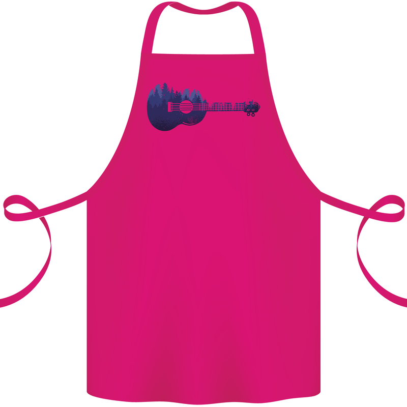 Ukulele Forest Guitar Music Guitarist Cotton Apron 100% Organic Pink