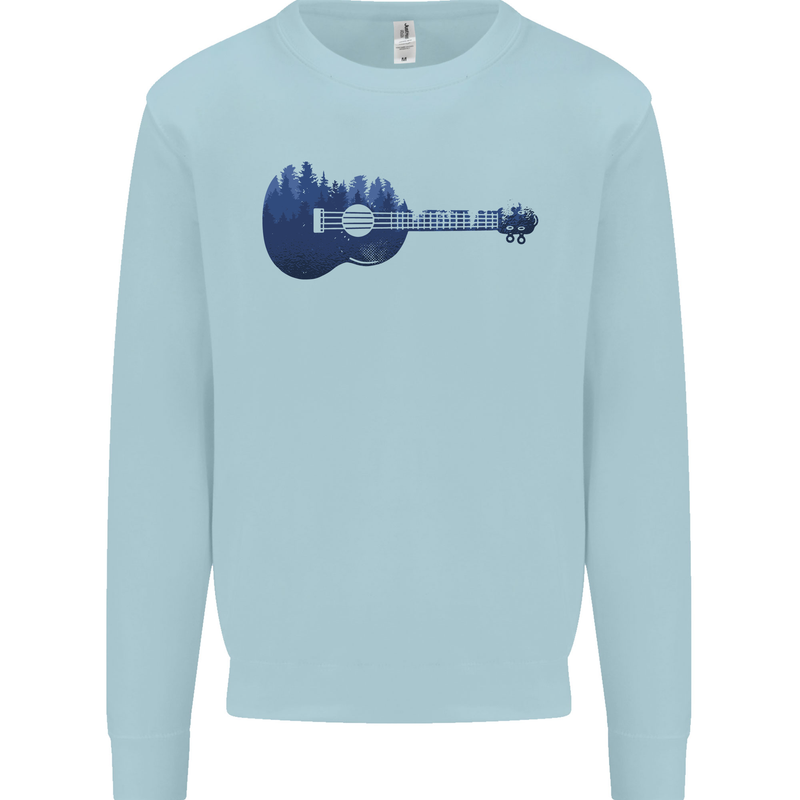 Ukulele Forest Guitar Music Guitarist Kids Sweatshirt Jumper Light Blue