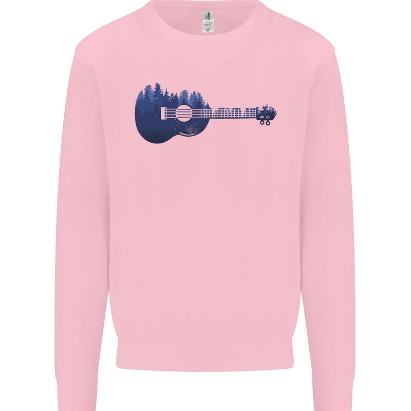 Ukulele Forest Guitar Music Guitarist Kids Sweatshirt Jumper Light Pink