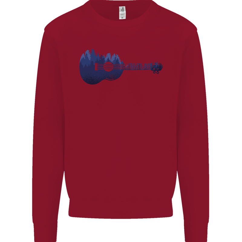 Ukulele Forest Guitar Music Guitarist Kids Sweatshirt Jumper Red