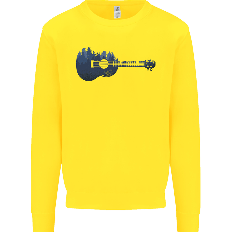 Ukulele Forest Guitar Music Guitarist Kids Sweatshirt Jumper Yellow