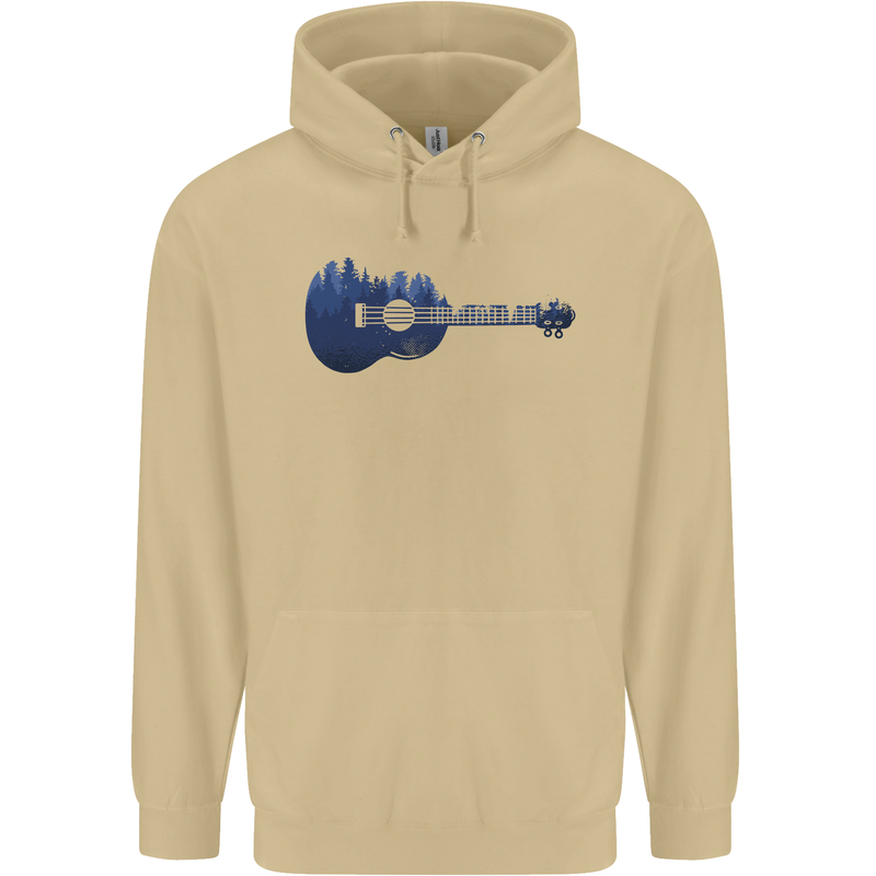 Ukulele Forest Guitar Music Guitarist Mens 80% Cotton Hoodie Sand