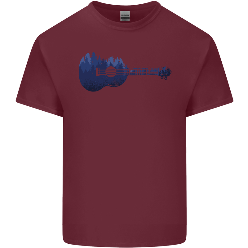 Ukulele Forest Guitar Music Guitarist Mens Cotton T-Shirt Tee Top Maroon