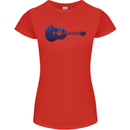 Ukulele Forest Guitar Music Guitarist Womens Petite Cut T-Shirt Red