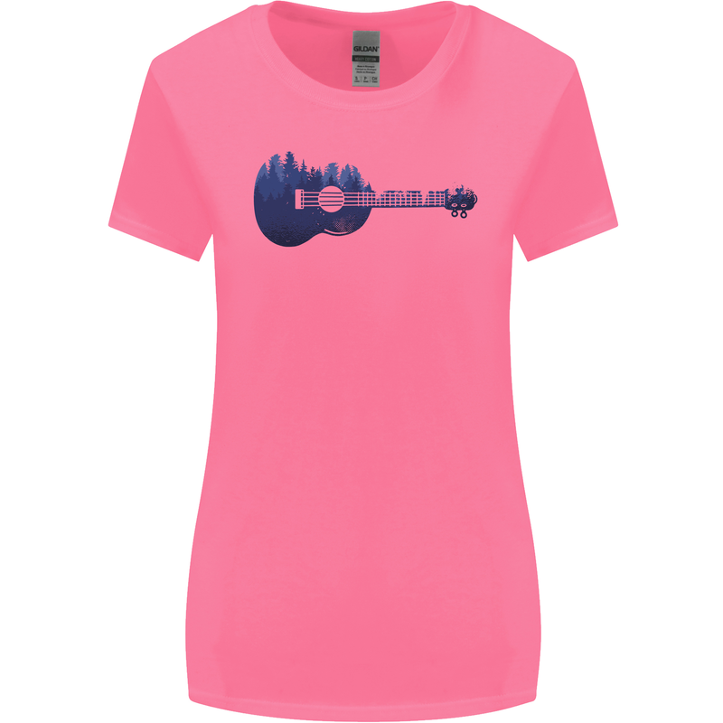 Ukulele Forest Guitar Music Guitarist Womens Wider Cut T-Shirt Azalea