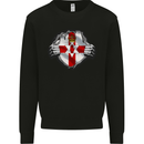 Ulster Flag N Ireland Gym Ripped Torn Kids Sweatshirt Jumper Black