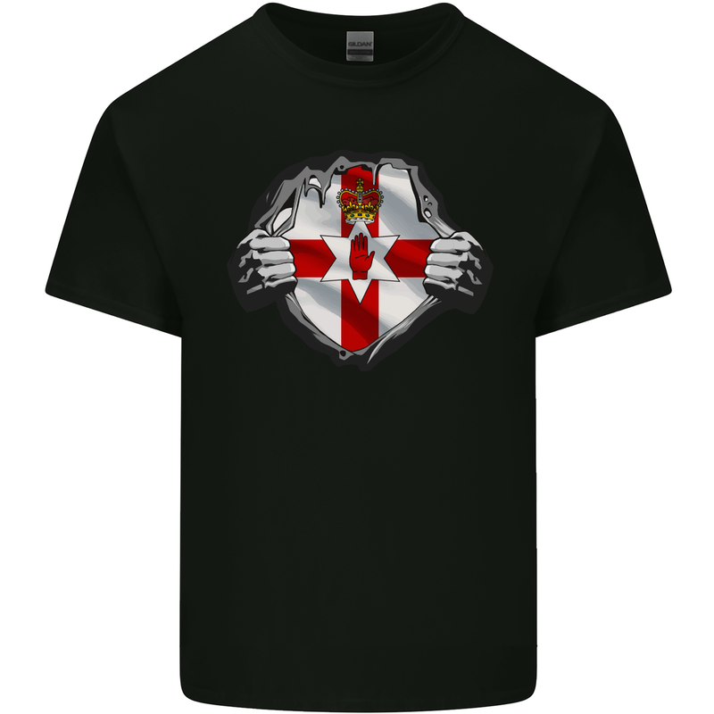 Ulster Flag N Ireland Gym Ripped Torn Kids T-Shirt Childrens Black