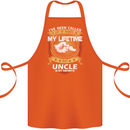 Uncle Is My Favourite Funny Fathers Day Cotton Apron 100% Organic Orange