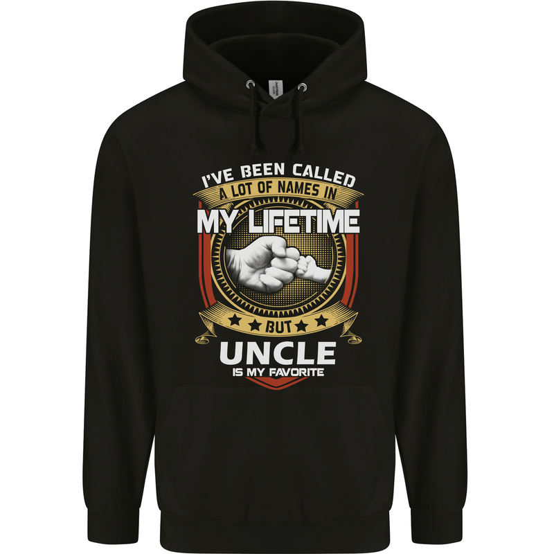 Uncle Is My Favourite Funny Fathers Day Mens 80% Cotton Hoodie Black