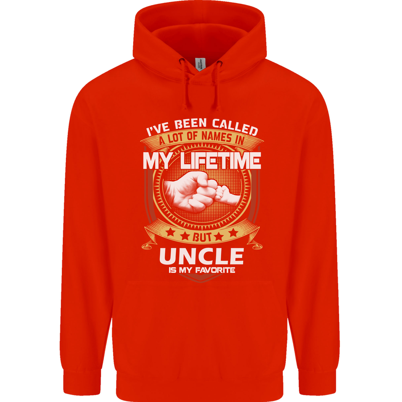 Uncle Is My Favourite Funny Fathers Day Mens 80% Cotton Hoodie Bright Red