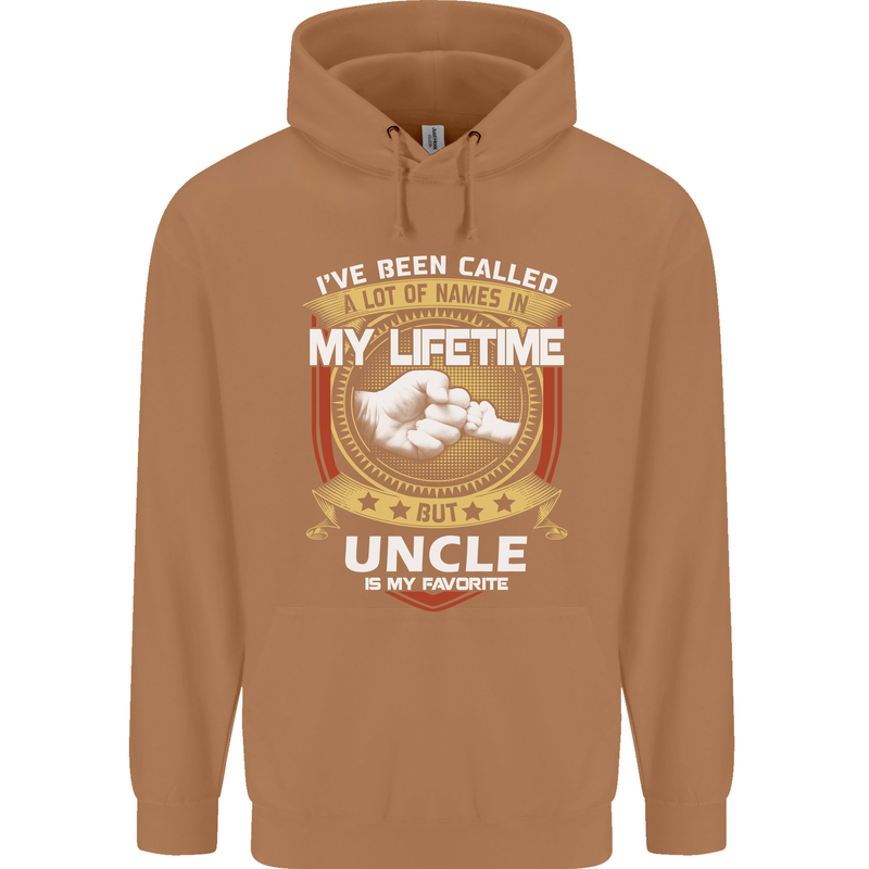 Uncle Is My Favourite Funny Fathers Day Mens 80% Cotton Hoodie Caramel Latte