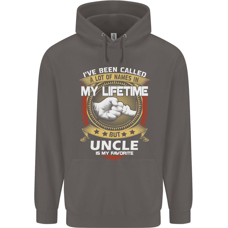 Uncle Is My Favourite Funny Fathers Day Mens 80% Cotton Hoodie Charcoal