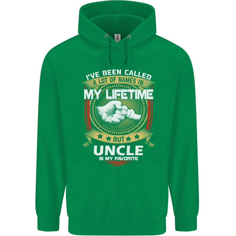 Uncle Is My Favourite Funny Fathers Day Mens 80% Cotton Hoodie Irish Green