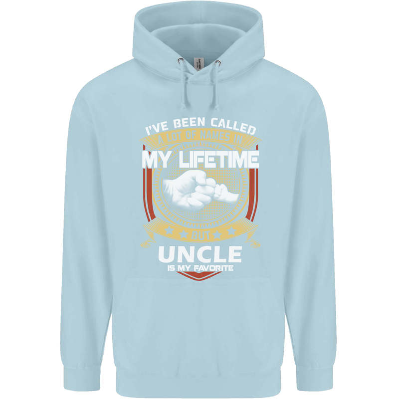Uncle Is My Favourite Funny Fathers Day Mens 80% Cotton Hoodie Light Blue