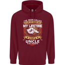 Uncle Is My Favourite Funny Fathers Day Mens 80% Cotton Hoodie Maroon