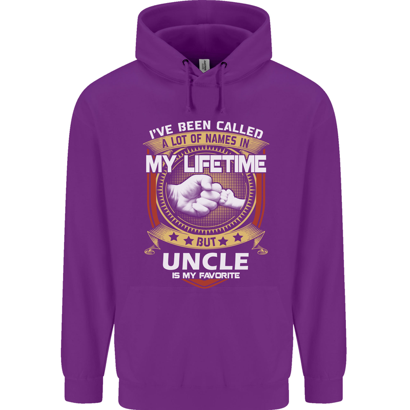 Uncle Is My Favourite Funny Fathers Day Mens 80% Cotton Hoodie Purple