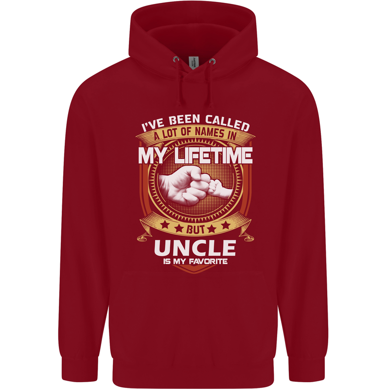 Uncle Is My Favourite Funny Fathers Day Mens 80% Cotton Hoodie Red