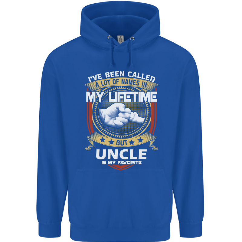 Uncle Is My Favourite Funny Fathers Day Mens 80% Cotton Hoodie Royal Blue