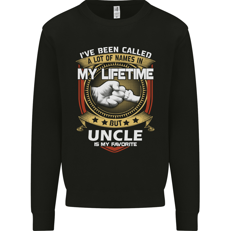 Uncle Is My Favourite Funny Fathers Day Mens Sweatshirt Jumper Black