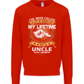 Uncle Is My Favourite Funny Fathers Day Mens Sweatshirt Jumper Bright Red