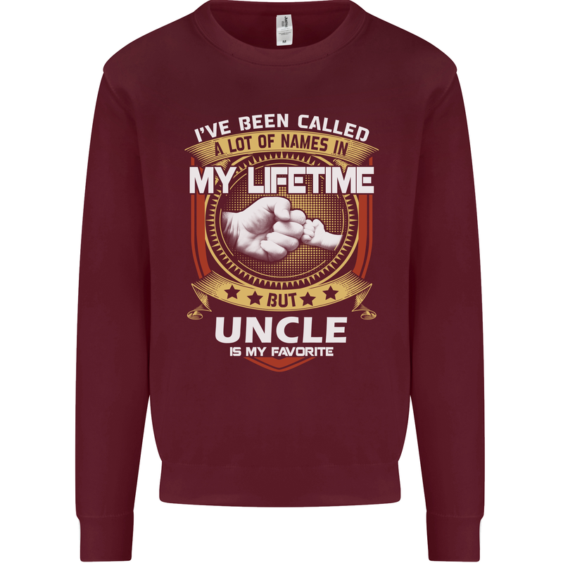 Uncle Is My Favourite Funny Fathers Day Mens Sweatshirt Jumper Maroon