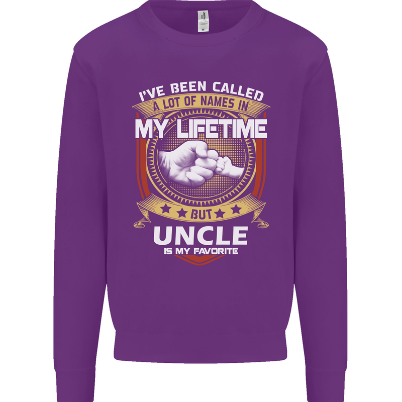 Uncle Is My Favourite Funny Fathers Day Mens Sweatshirt Jumper Purple