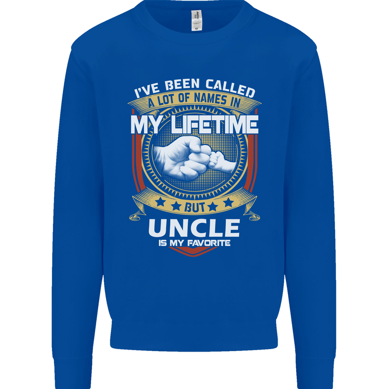 Uncle Is My Favourite Funny Fathers Day Mens Sweatshirt Jumper Royal Blue