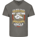 Uncle Is My Favourite Funny Fathers Day Mens V-Neck Cotton T-Shirt Charcoal