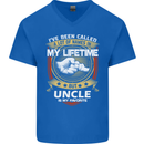 Uncle Is My Favourite Funny Fathers Day Mens V-Neck Cotton T-Shirt Royal Blue